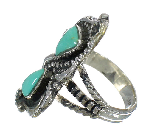 Authentic Sterling Silver Southwest Turquoise Ring Size 5-1/4 RX62869